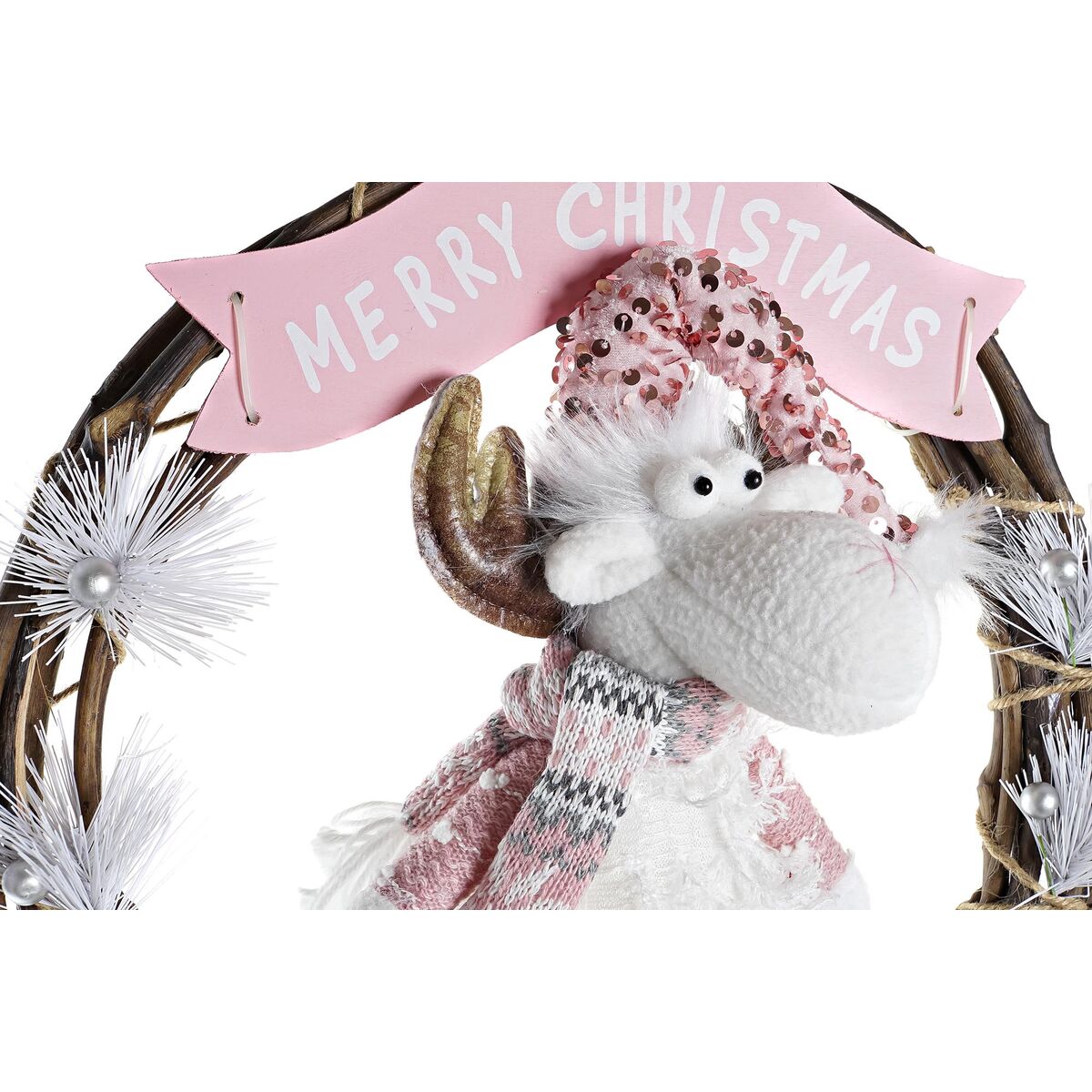 Adorno Navideño DKD Home Decor Ratán (37 x 10 x 38 cm) (3 Unidades)