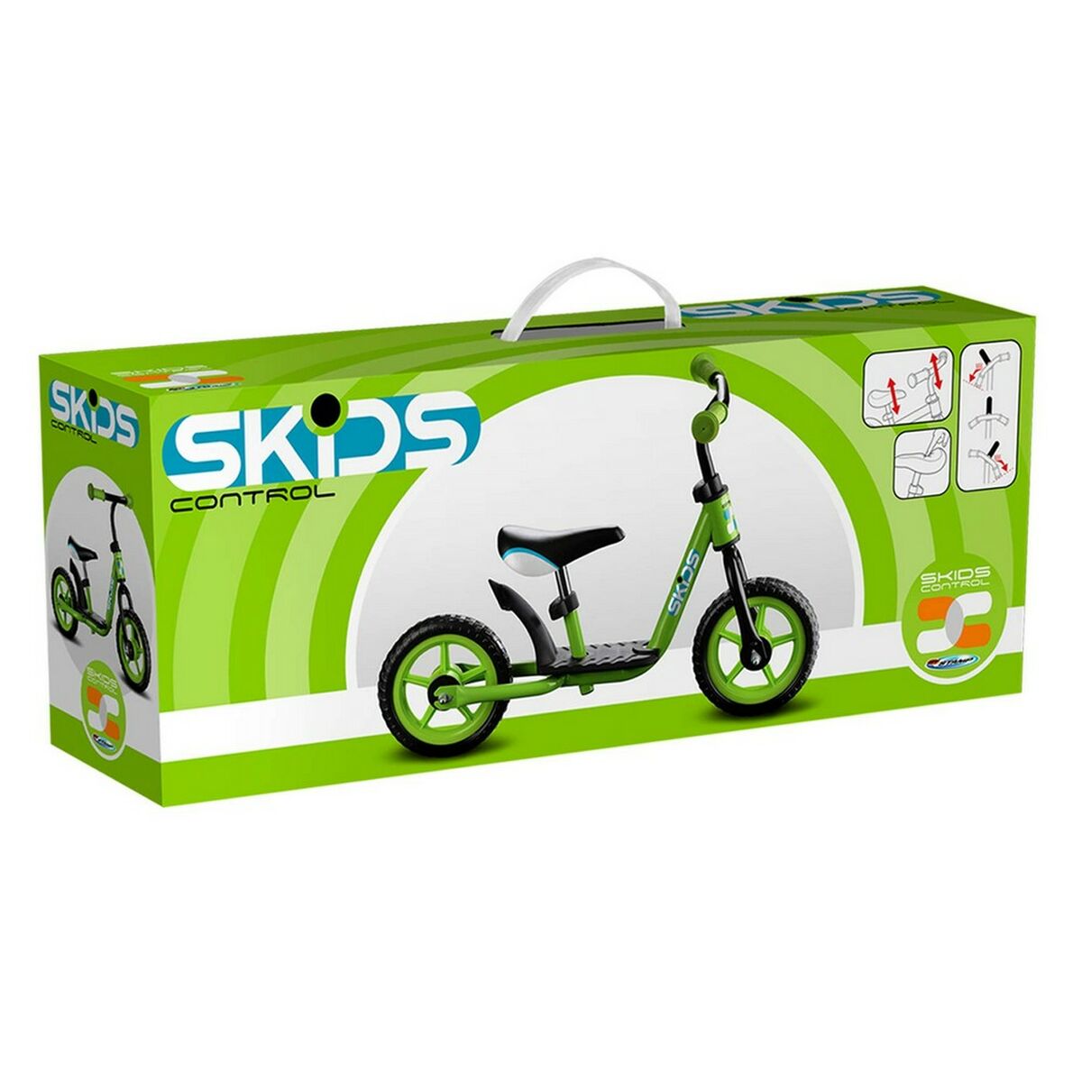 Bicicleta Infantil Skids Control Verde Acero Reposapiés