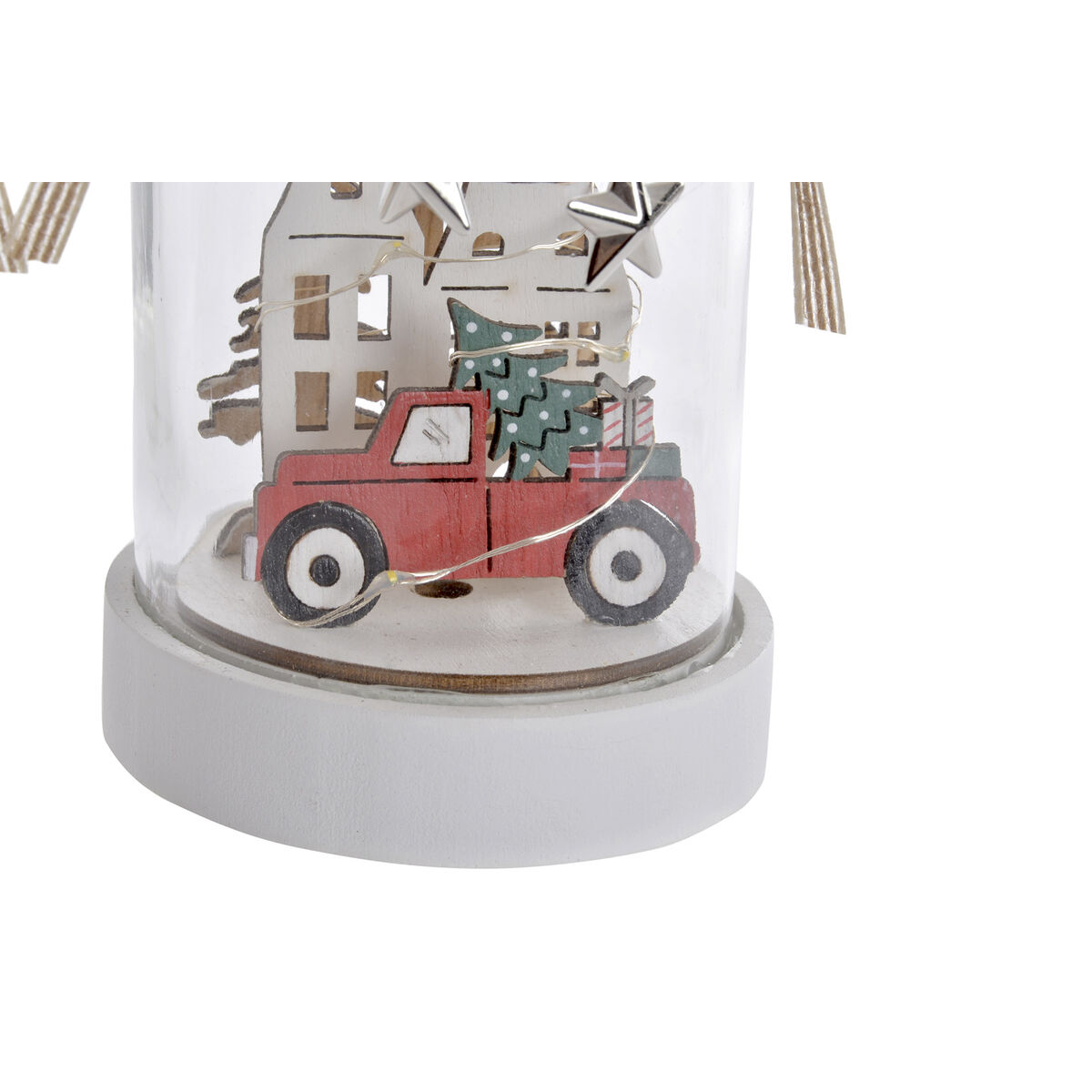 Decoración luminosa DKD Home Decor Navidad Natural Casa (2 Unidades) (9 x 9 x 17 cm)