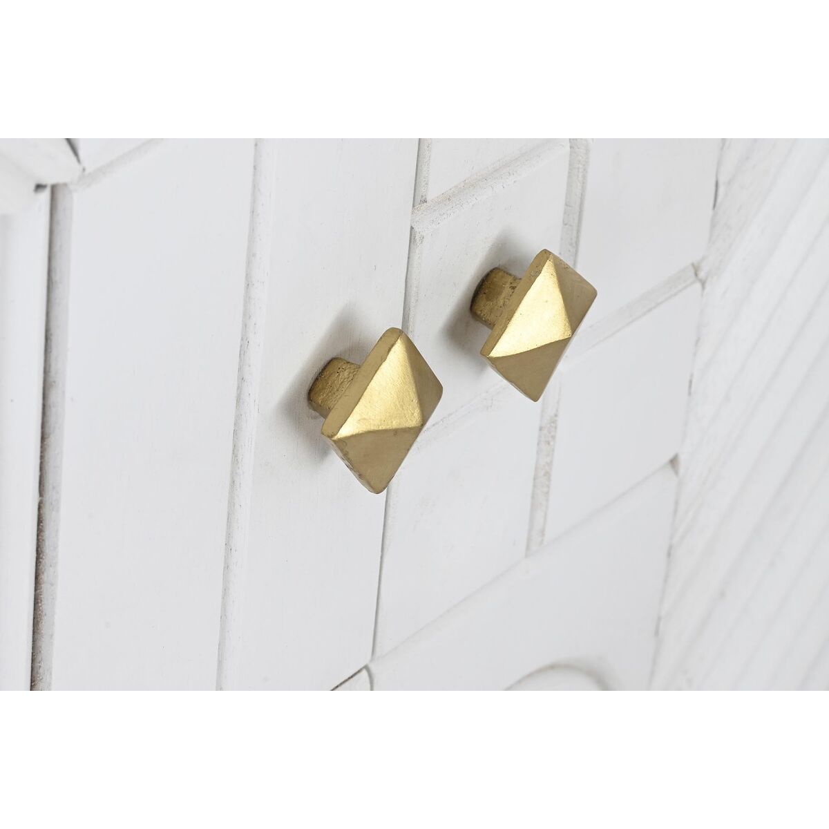 Aparador DKD Home Decor Blanco Latón Madera de mango 157 x 43 x 84 cm 153 x 43 x 84 cm Rombos