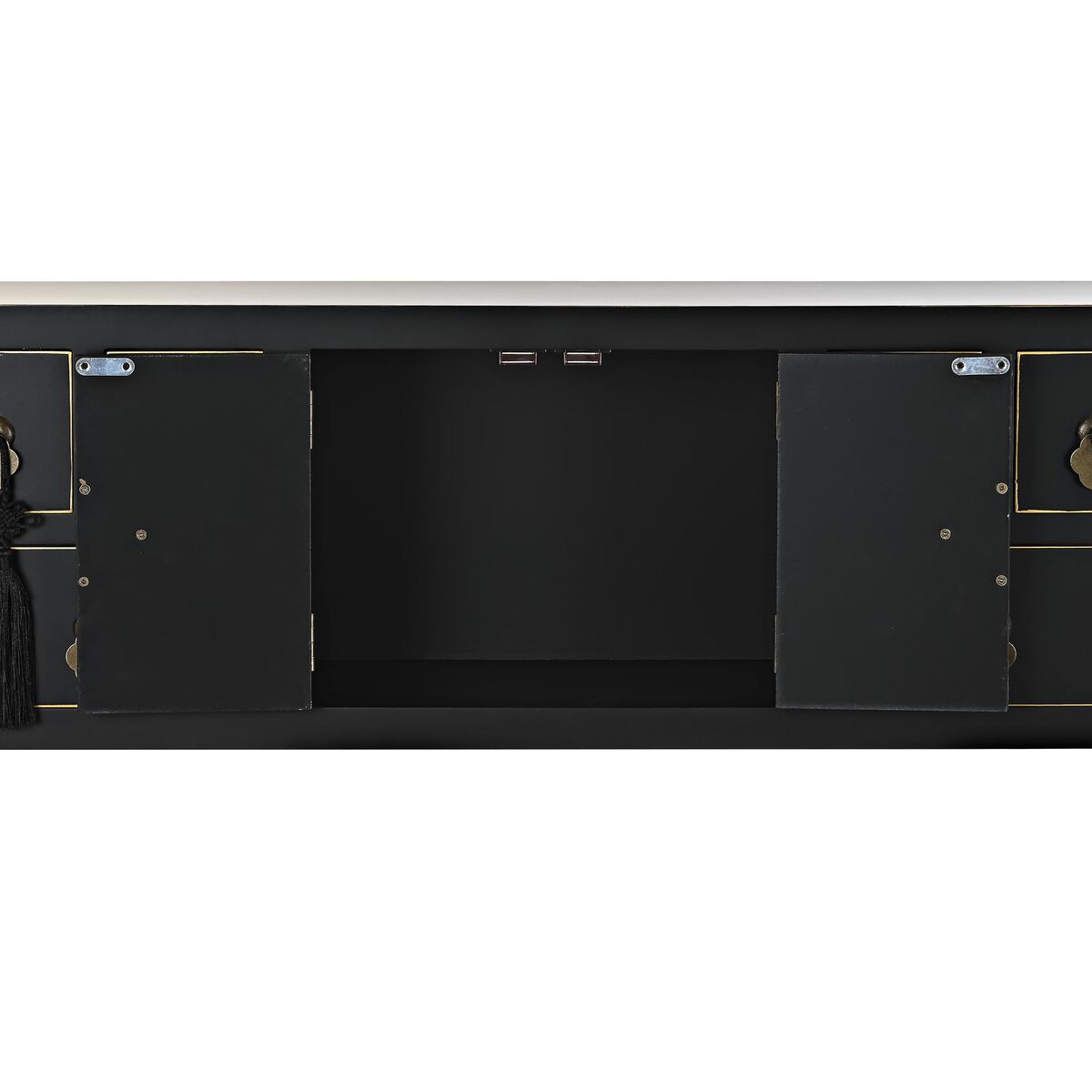 Mesa auxiliar DKD Home Decor 95 x 26 x 79 cm Abeto Negro Dorado Metal Blanco Madera MDF