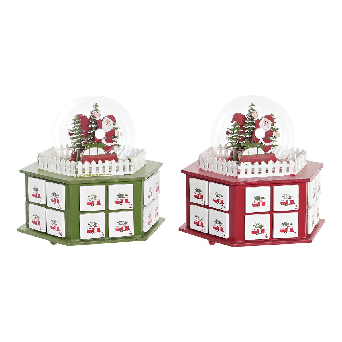 Calendario de Adviento DKD Home Decor Madera (22 x 19 x 20 cm) (2 Unidades)