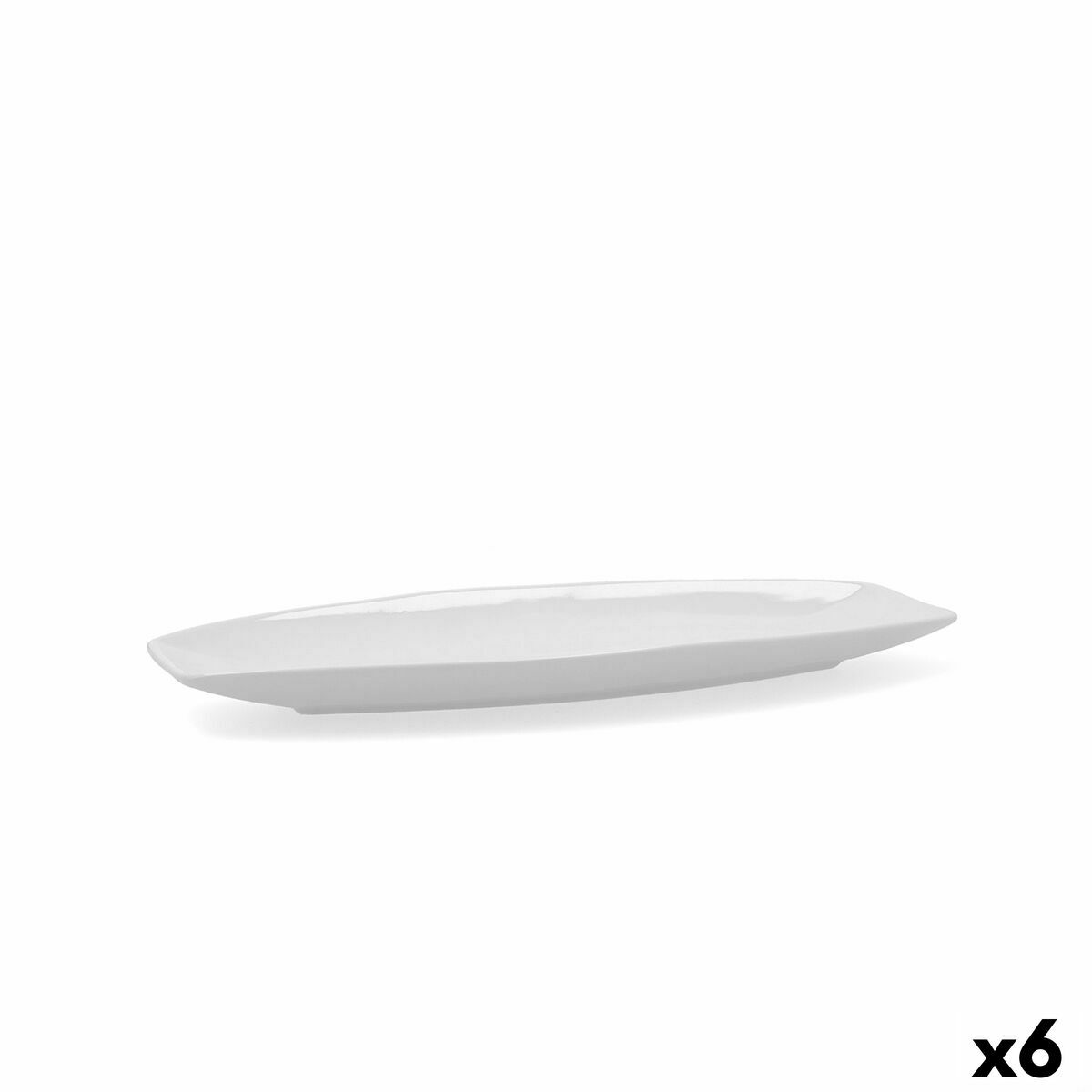 Fuente de Cocina Quid Gastro Blanco Cerámica 35,5 x 15,8 x 2,8 cm (6 Unidades) (Pack 6x)