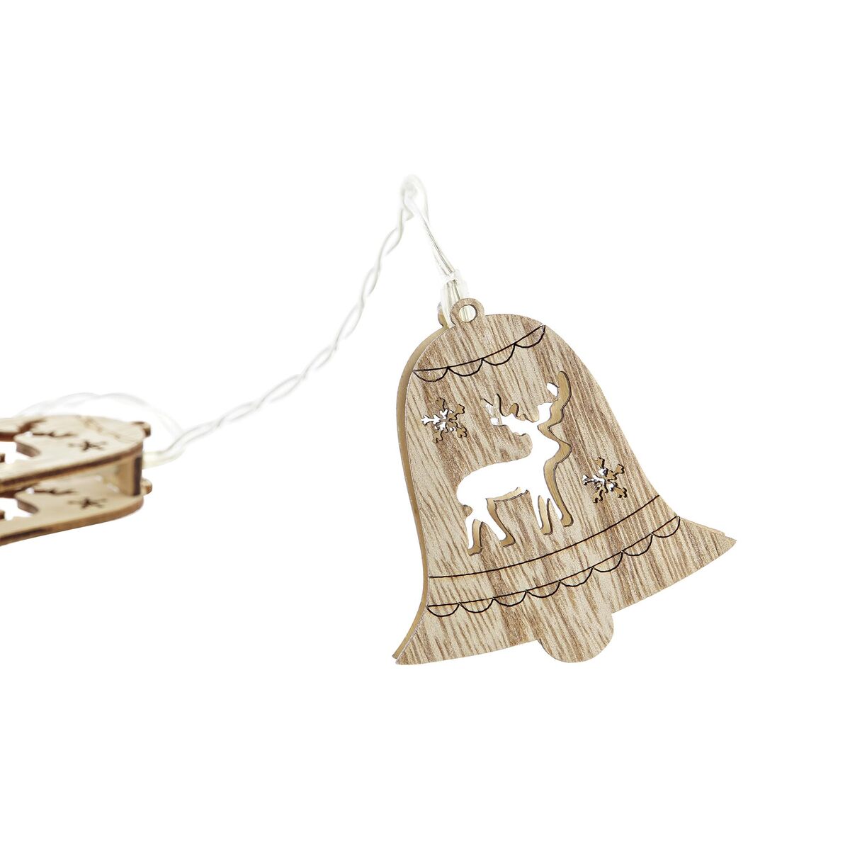 Guirnalda de Luces LED DKD Home Decor Reno Campanas Marrón 6,5 x 1,4 x 5,8 cm