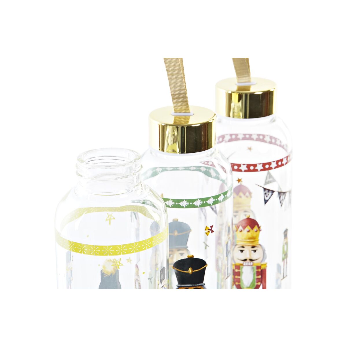 Botella DKD Home Decor Cascanueces Cristal PVC (550 ml) (3 Unidades)