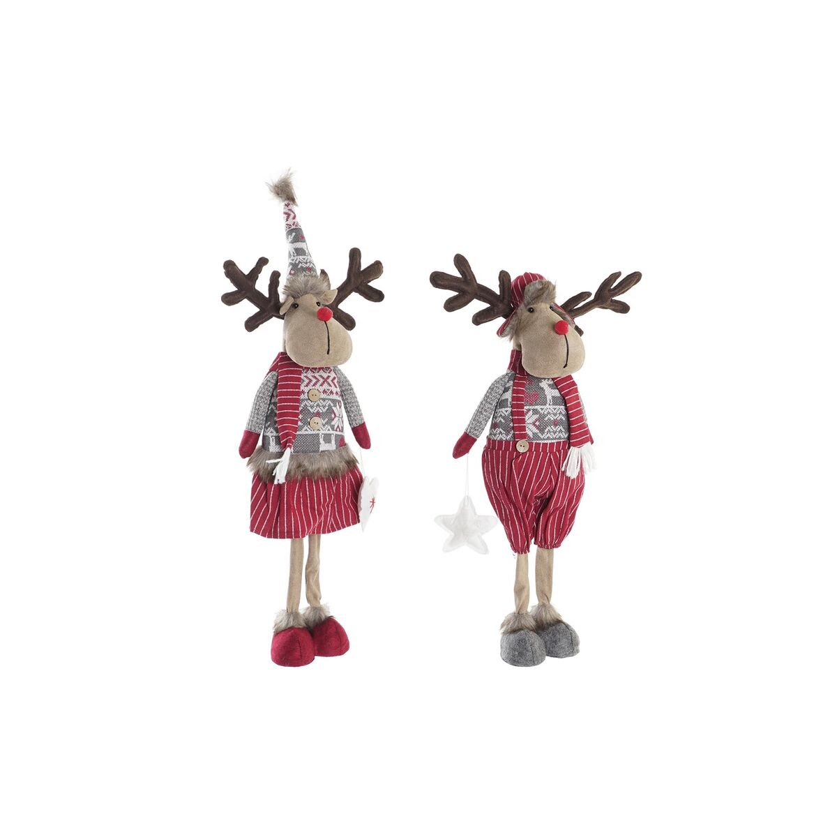 Figura Decorativa DKD Home Decor Navidad Reno Poliéster (20 x 10 x 58 cm) (2 Unidades)