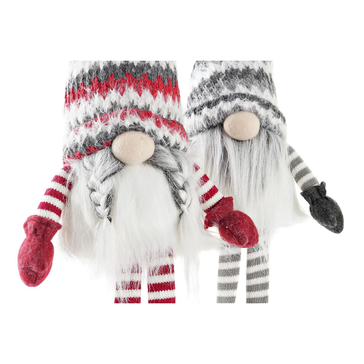 Figura Decorativa DKD Home Decor Navidad Gnomo Luz LED Poliéster (22 x 12 x 64 cm) (2 Unidades)