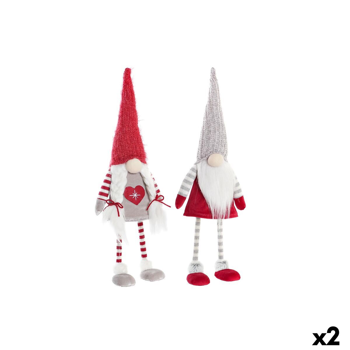 Figura Decorativa DKD Home Decor Navidad Gnomo Poliéster (15 x 12 x 55 cm) (2 Unidades)