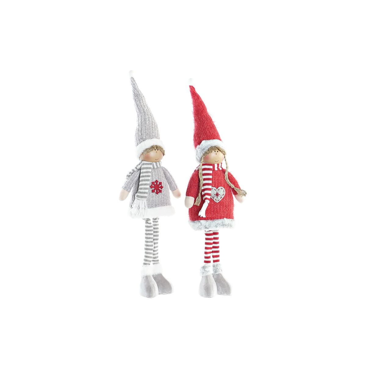 Figura Decorativa DKD Home Decor Navidad Muñeca Poliéster (17 x 9 x 79 cm) (2 Unidades)