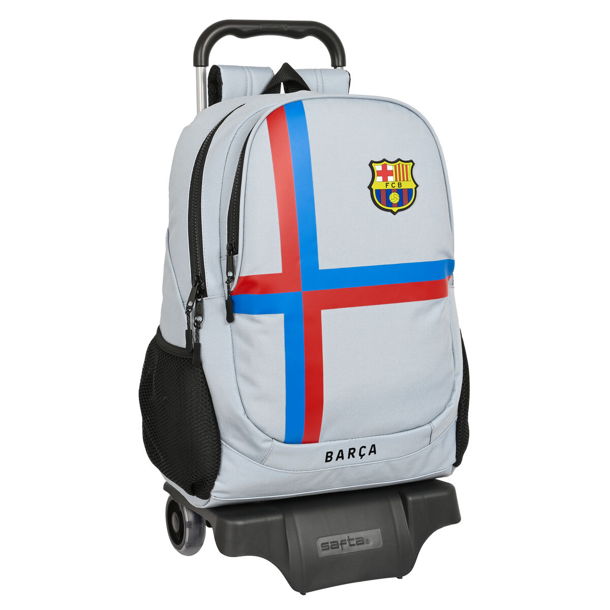 Mochila Escolar con Ruedas F.C. Barcelona Gris (32 x 44 x 16 cm)