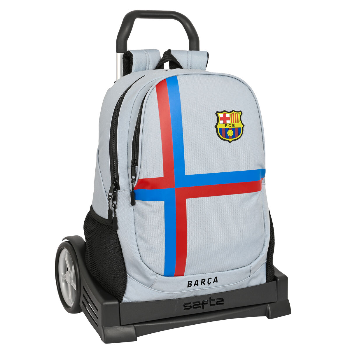 Mochila Escolar con Ruedas F.C. Barcelona Gris 32 x 44 x 16 cm