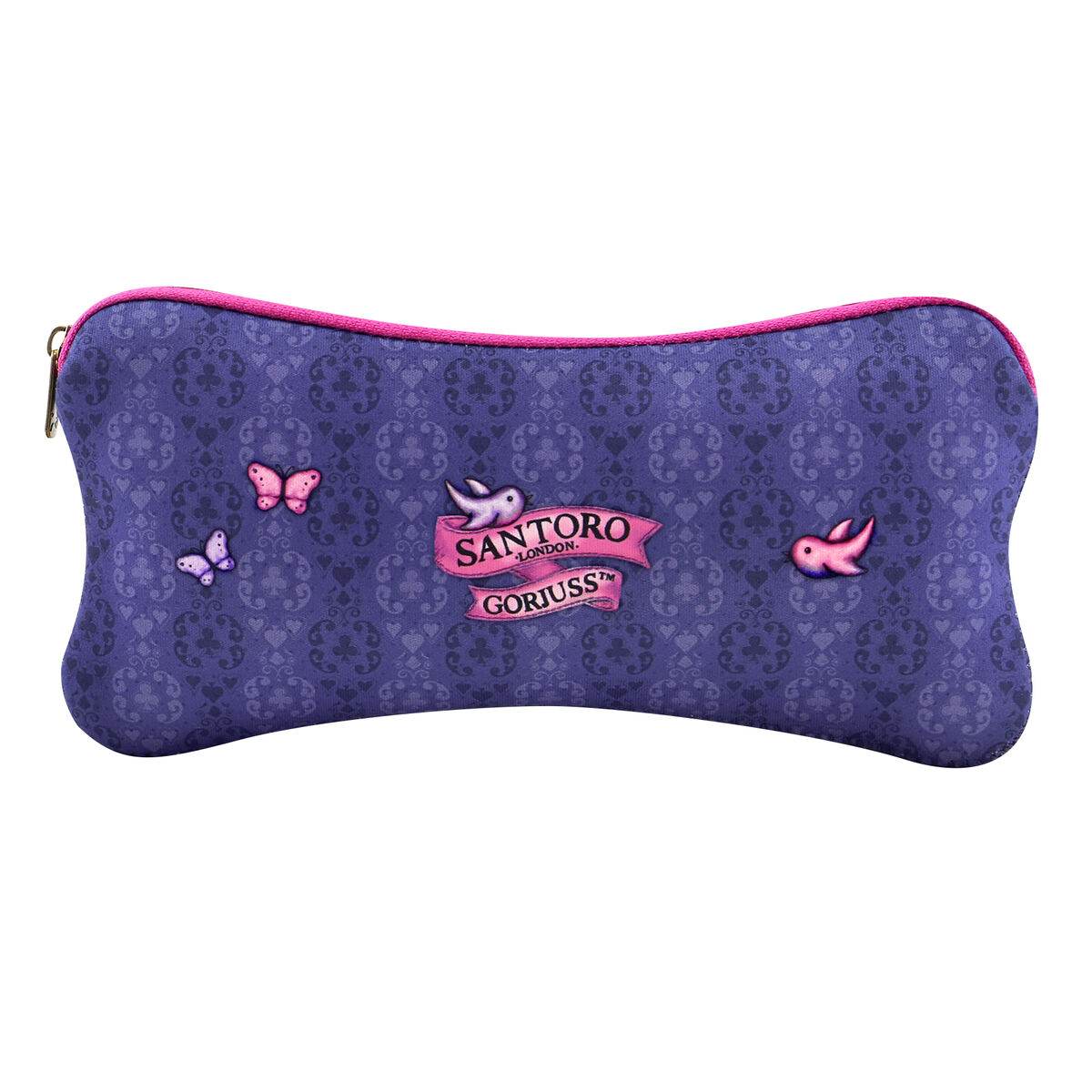 Estuche Escolar Gorjuss Cheshire cat Morado (22 x 11.3 x 1 cm)