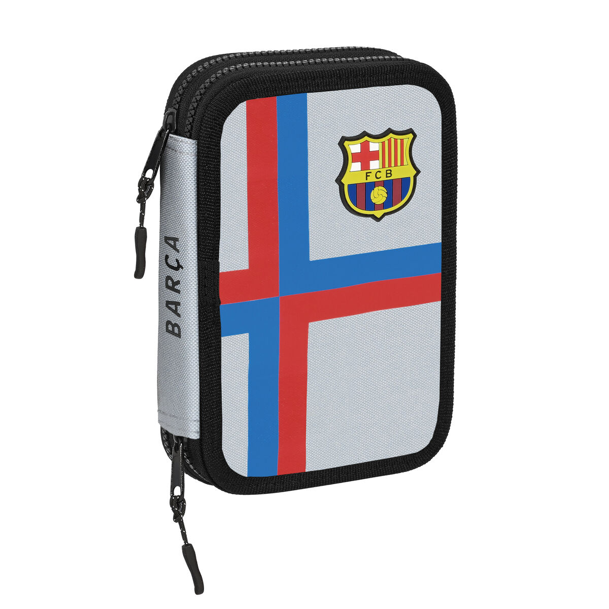 Plumier Doble F.C. Barcelona Gris (13.5 x 20.5 x 4.5 cm) (34 Piezas)