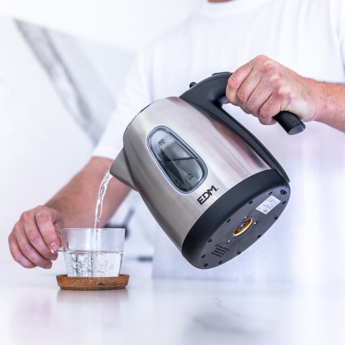 Hervidor EDM 07656 Kettle Negro Acero Inoxidable 2200 W 1,7 L