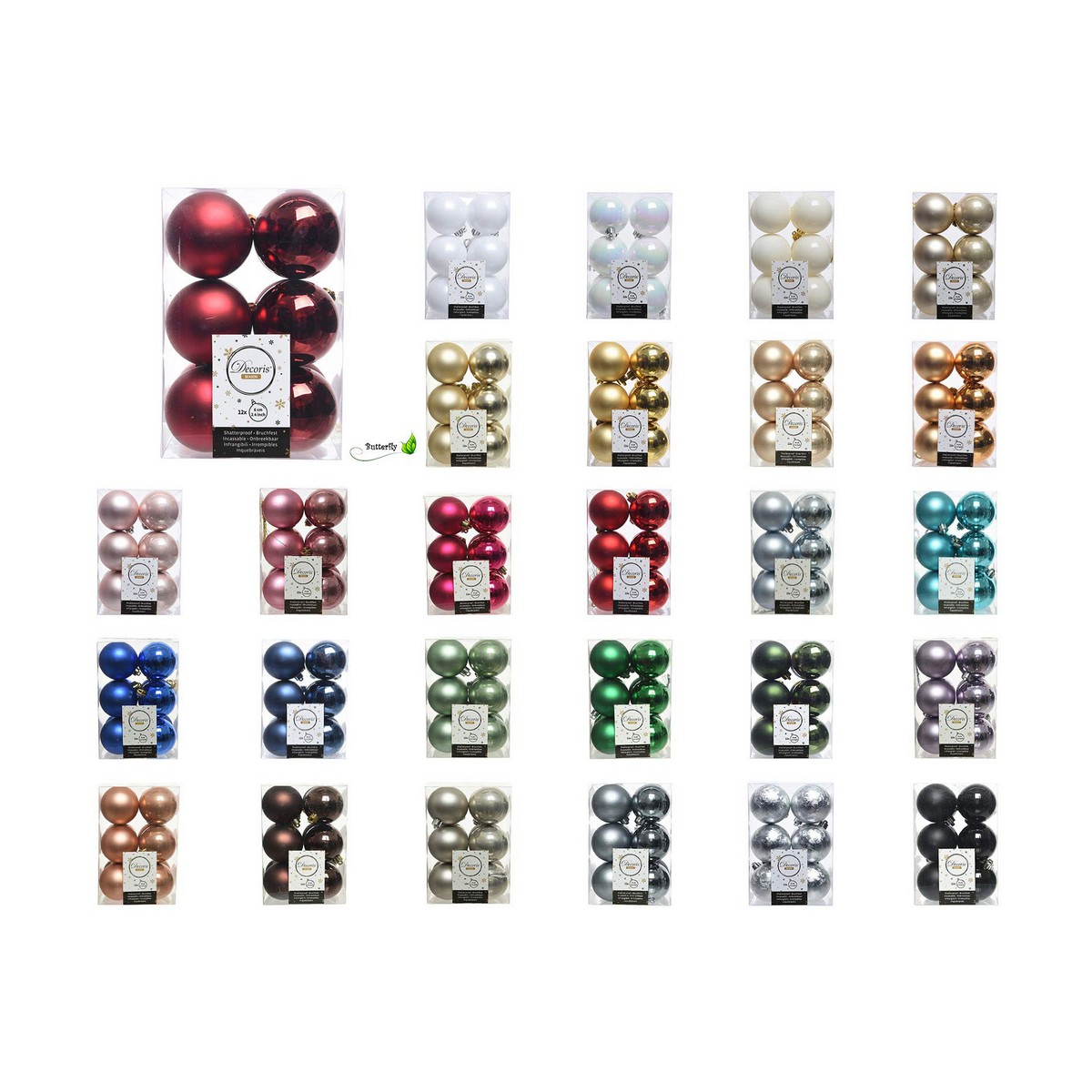 Bolas de Navidad Decoris Plateado Plata Plástico 12 Unidades