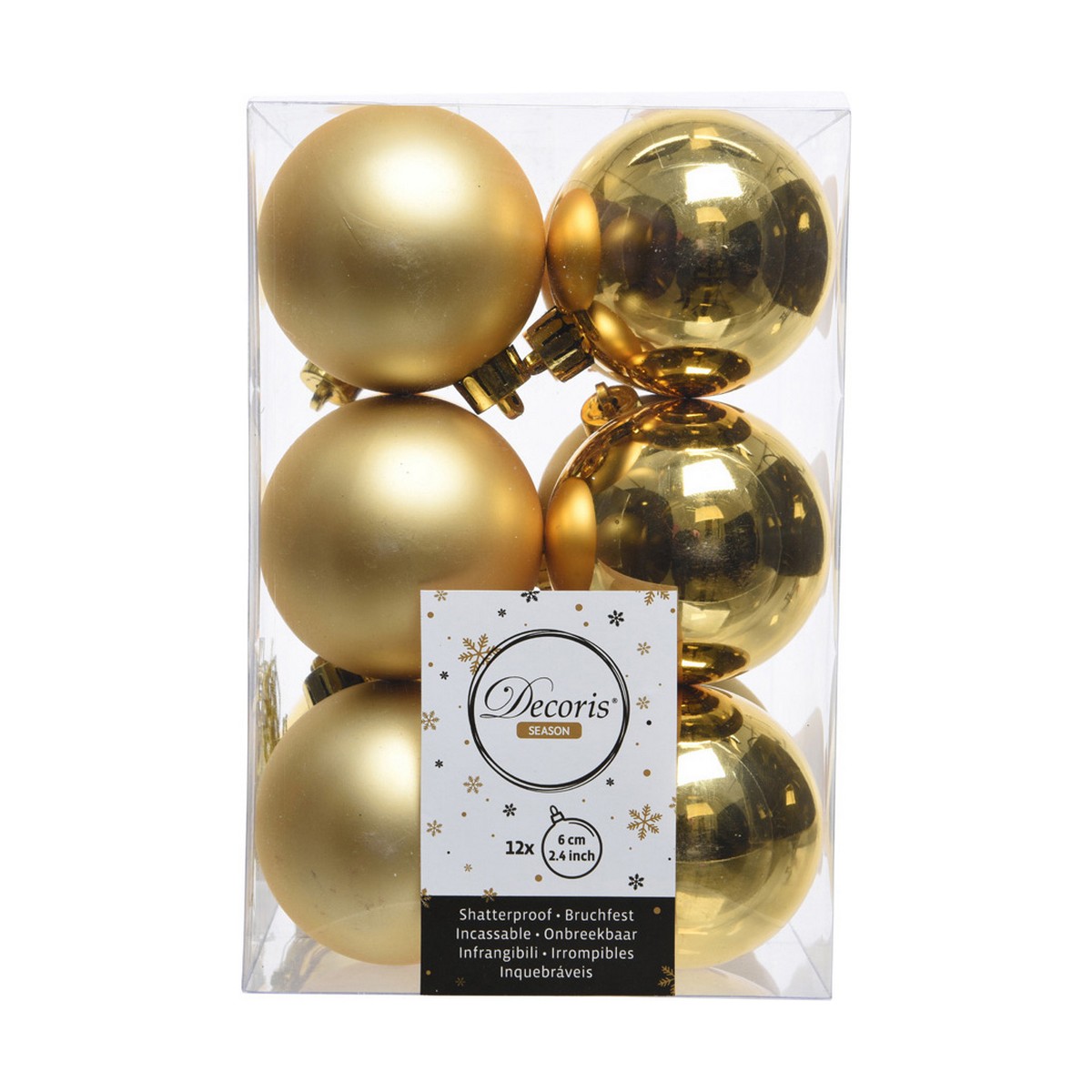 Bolas de Navidad Decoris Dorado Plástico 12 Unidades