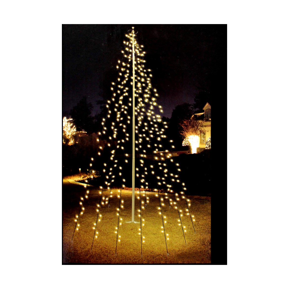 Cortina de Luces LED Luz cálida Blanco Cálido 2 m Negro