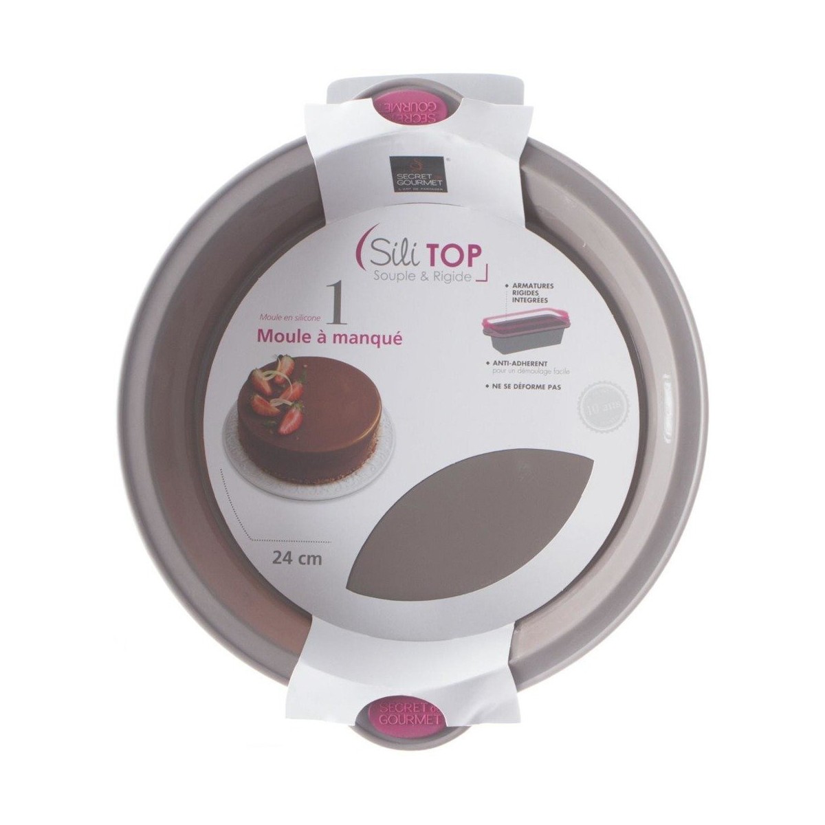 Molde de Silicona con Asa Secret de Gourmet Marrón Silicona 24 cm