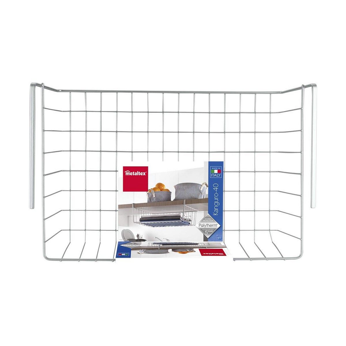 Organizador para Armario de Cocina Metaltex Kanguro 40 x 26 x 14 cm Blanco Gris