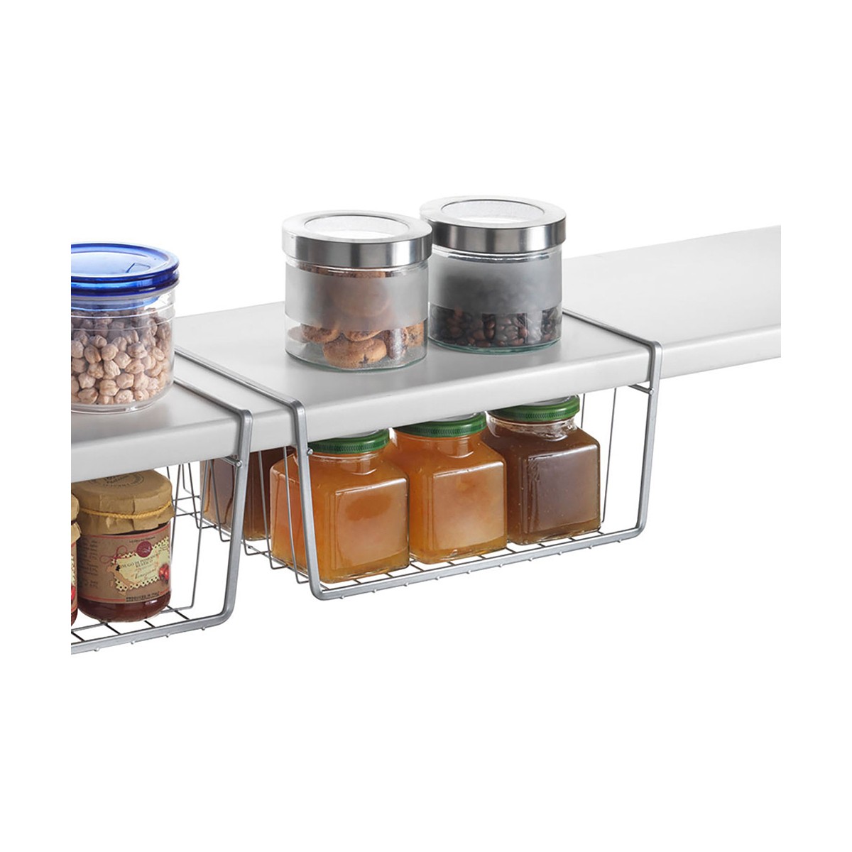 Organizador para Armario de Cocina Metaltex Kanguro 30 x 26 x 14 cm Gris