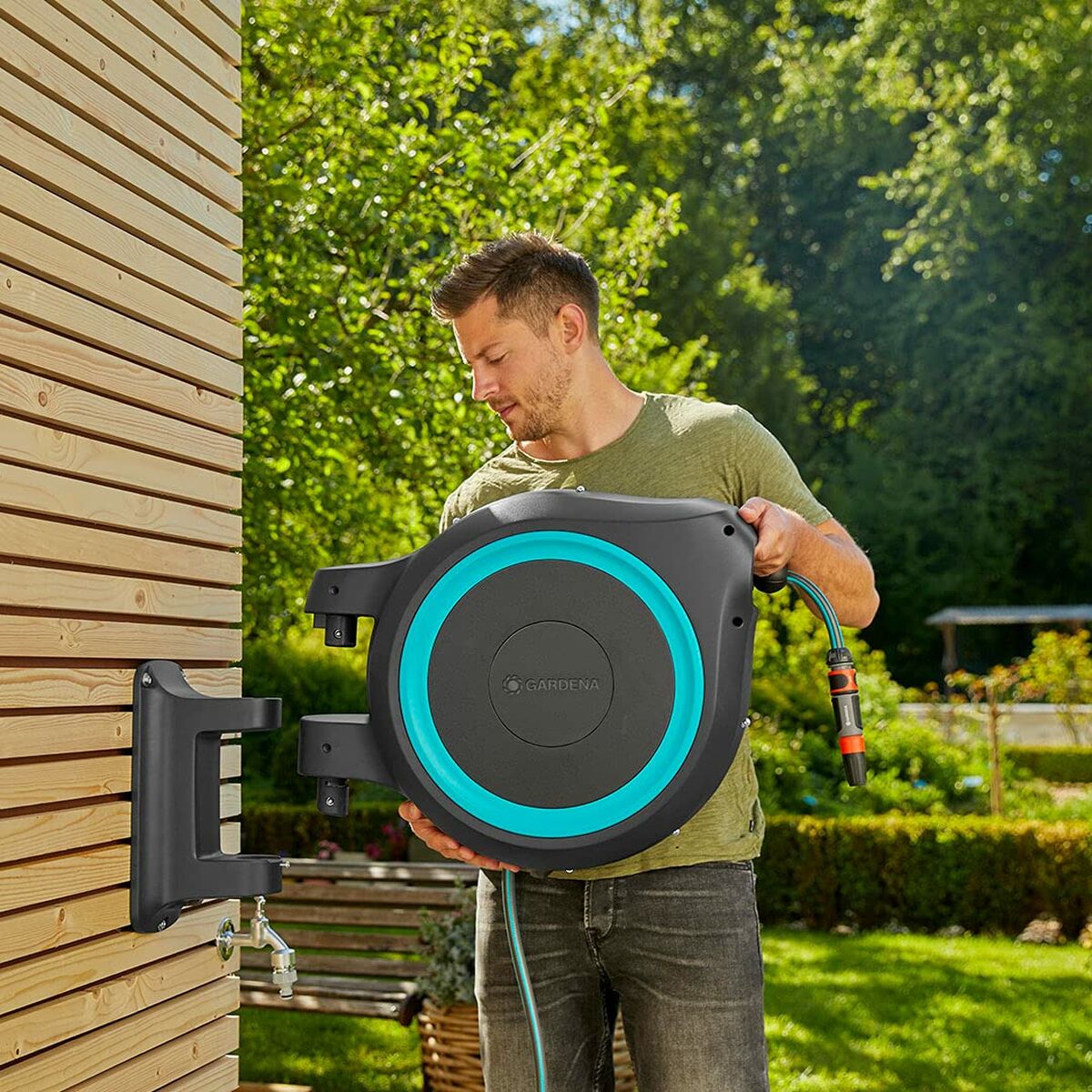 Portamanguera Gardena Rollup Automático 25 m