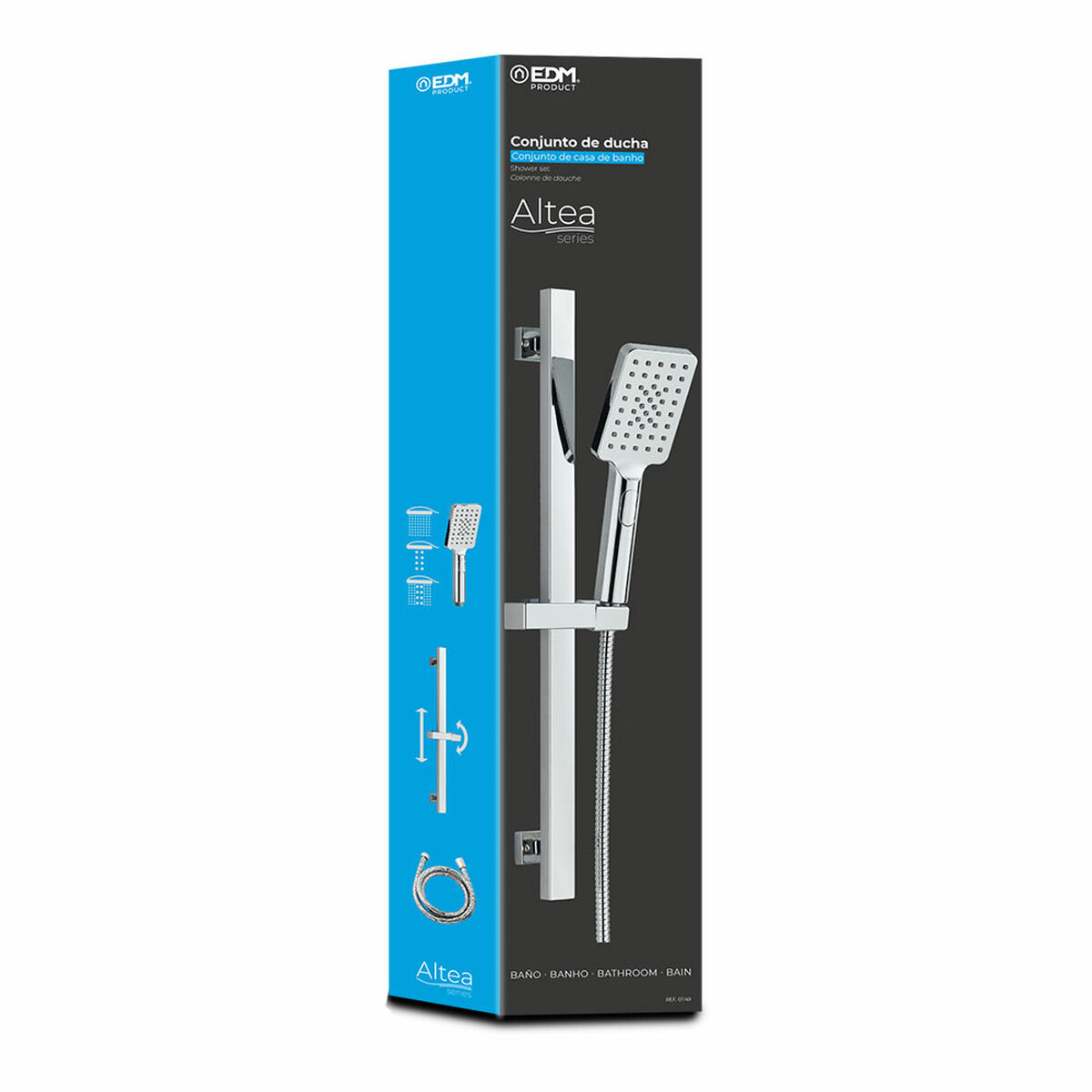 Columna de Ducha EDM 01149 Altea Acero Inoxidable Cromado