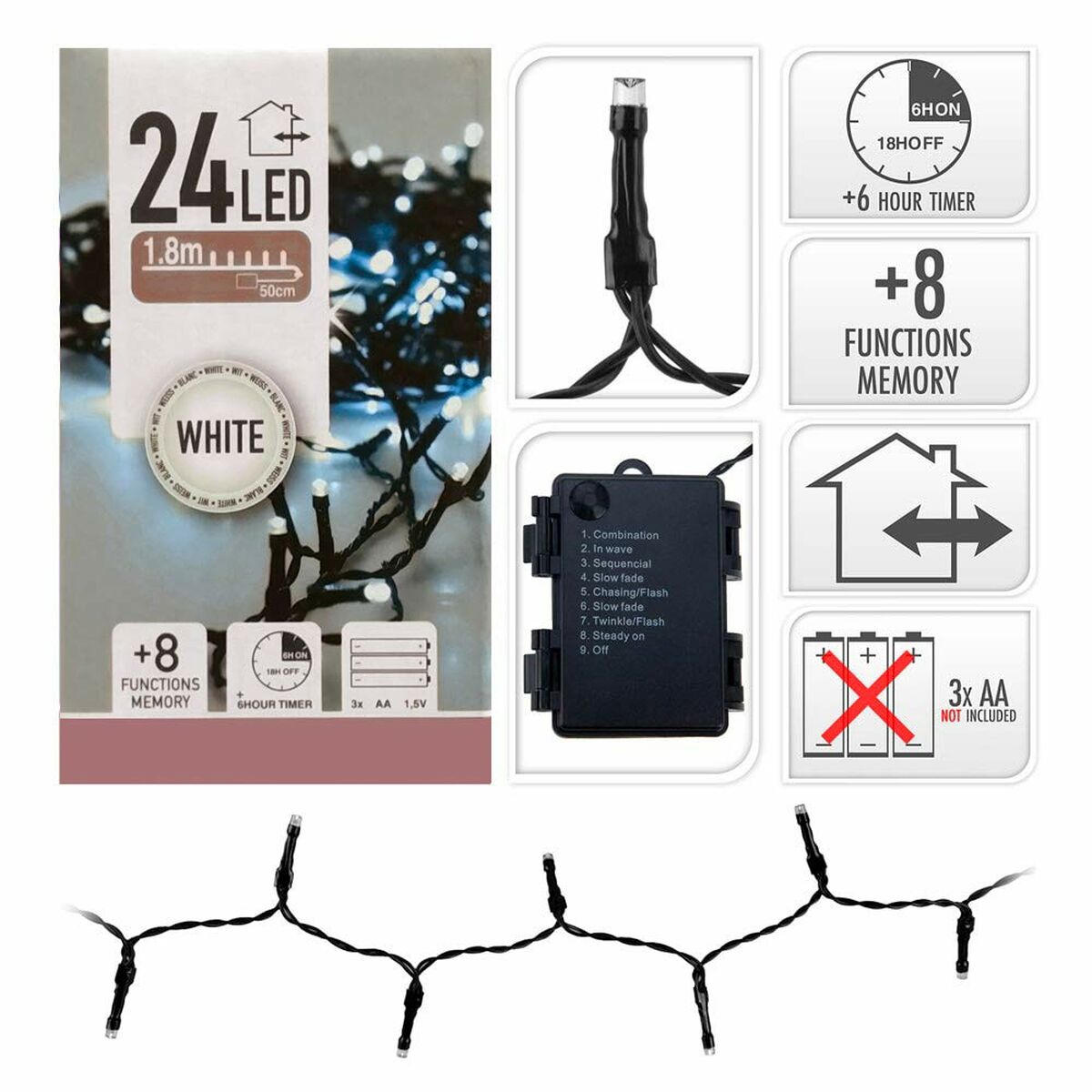 Guirnalda de Luces LED 2,3 m 1,8 m