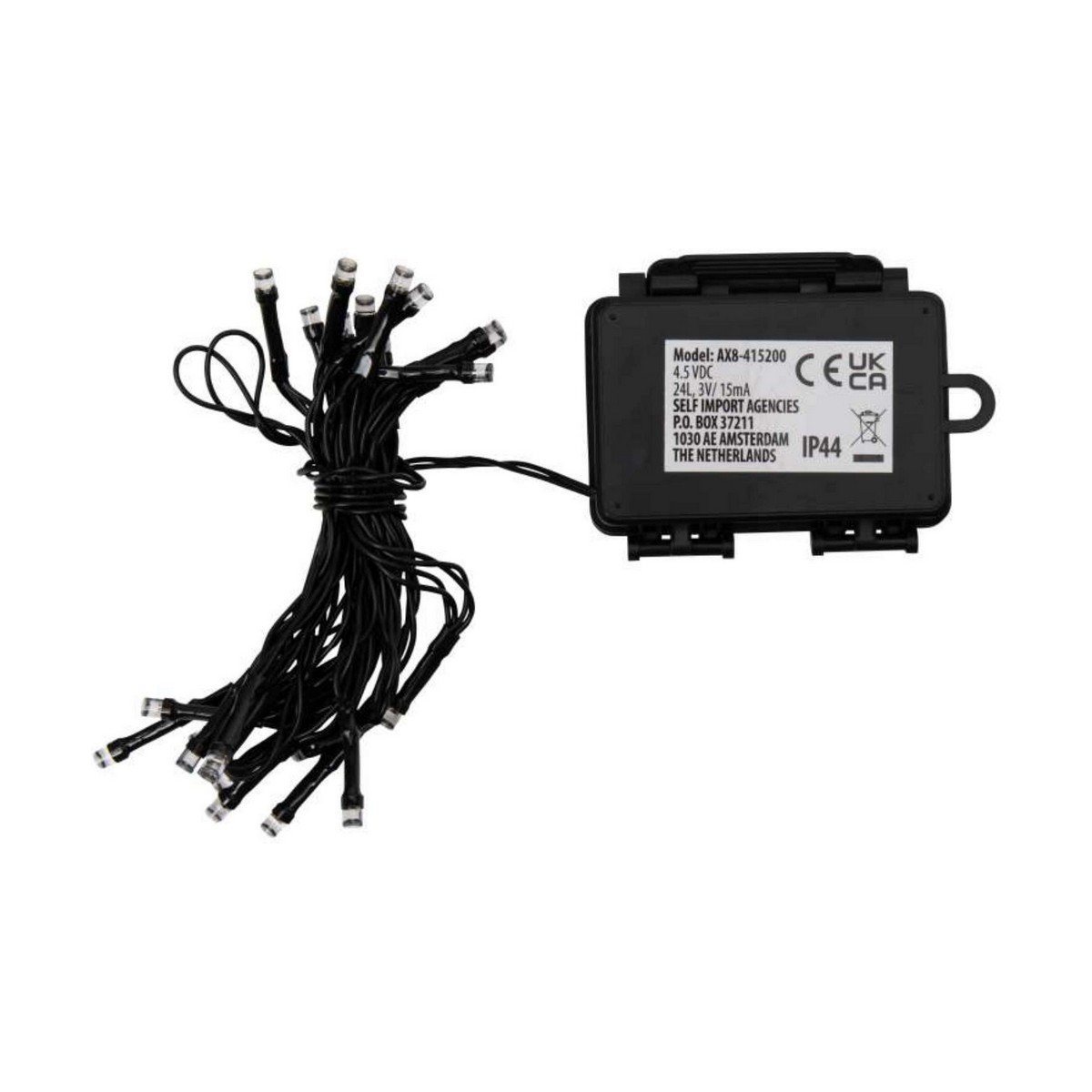 Guirnalda de Luces LED AX8415200 Blanco Negro Blanco Cálido 2,5 m