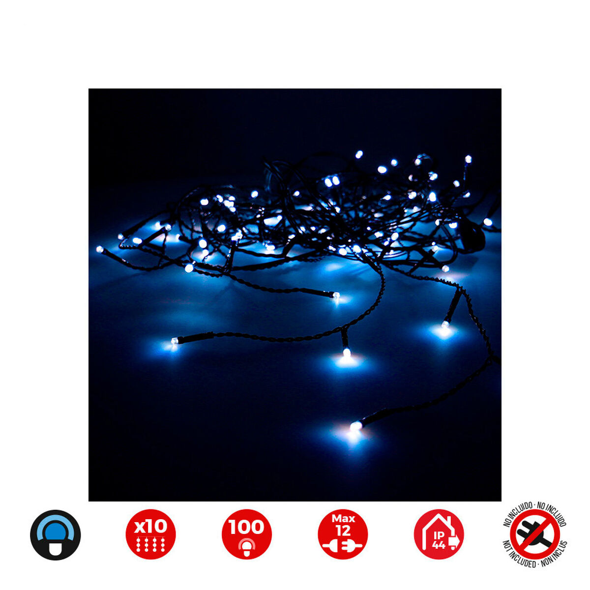 Cortina de Luces LED EDM 71259 1,8 W Azul Transparente 2 x 1 m (1 unidad)
