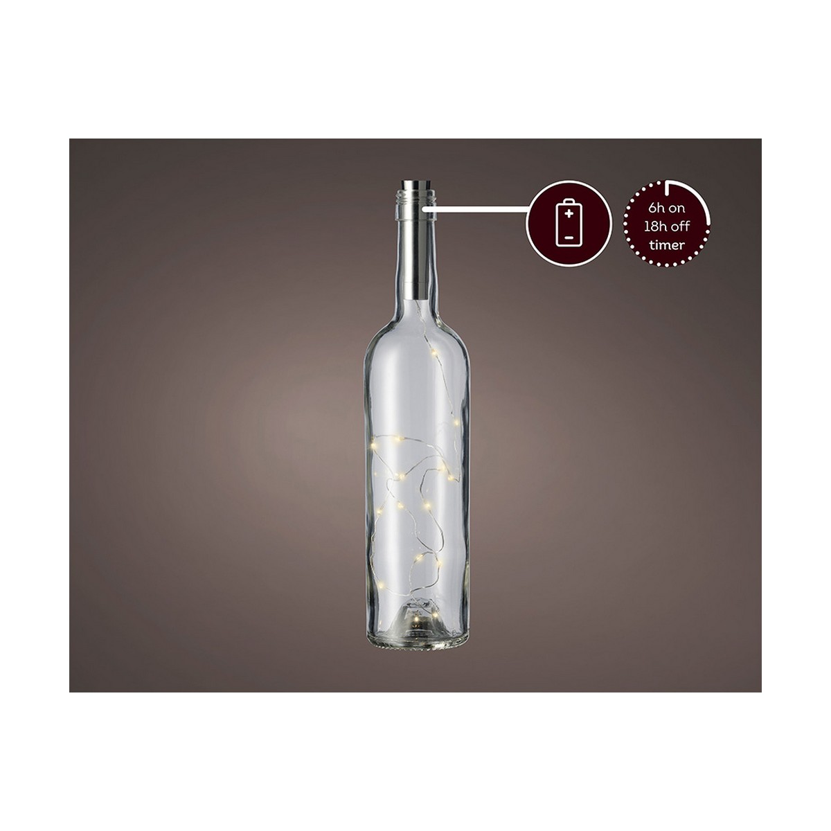 Tapón Decorativo para Botellas con LED Lumineo Negro