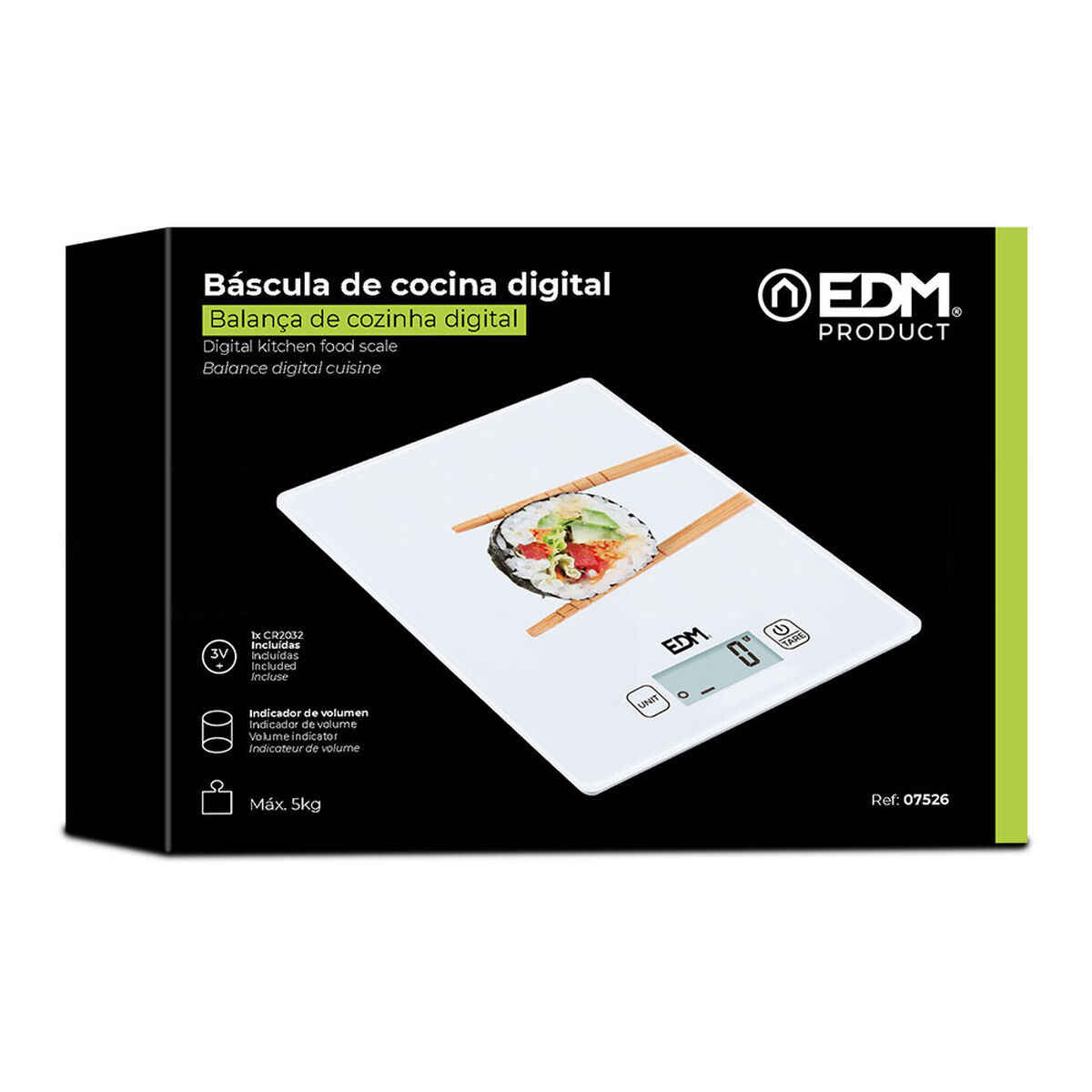 Báscula de Cocina EDM 07526 Blanco 5 kg