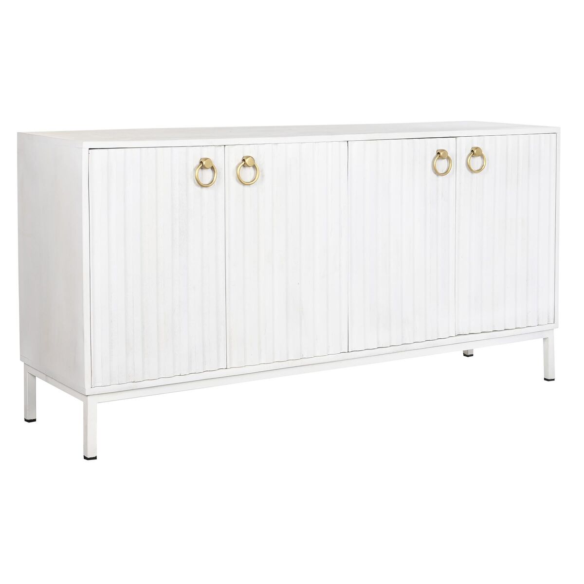 Aparador DKD Home Decor Blanco Metal Madera de mango 152 x 40 x 77 cm