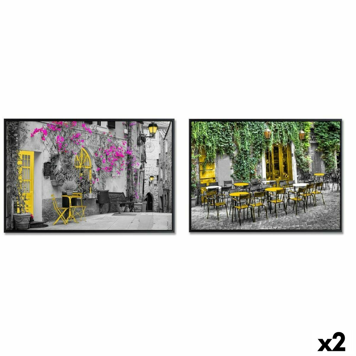 Lienzo DKD Home Decor Calle (2 Unidades) (73 x 3,5 x 53 cm)