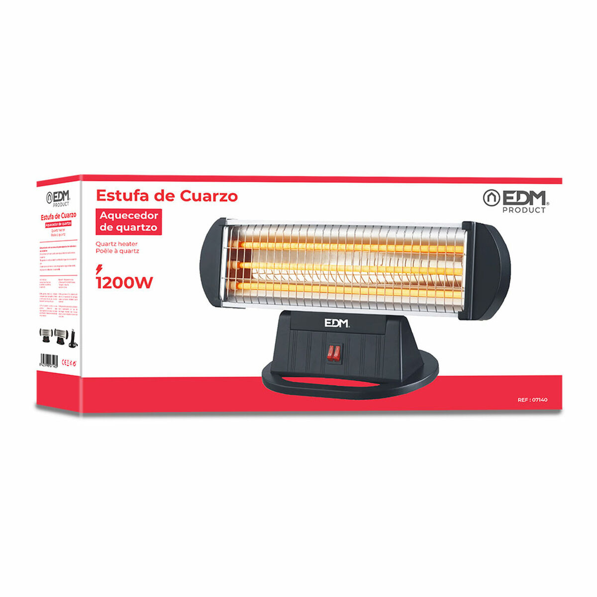 Estufa de Cuarzo EDM 07140 07140 Negro 1200 W