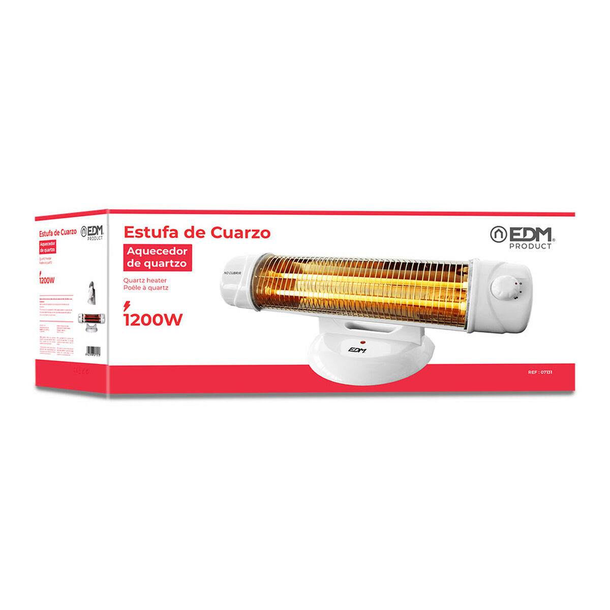 Estufa de Cuarzo EDM 07131 07131 Blanco 600-1200 W