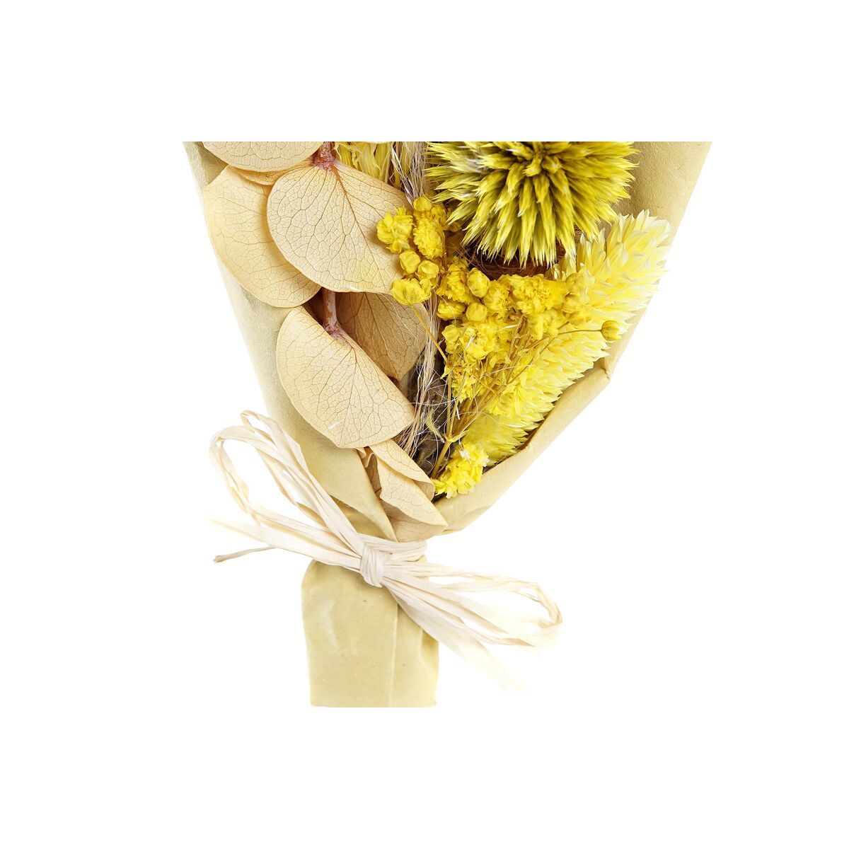 Ramo DKD Home Decor Beige Amarillo Flor seca (10 x 5 x 18 cm) (2 Unidades)