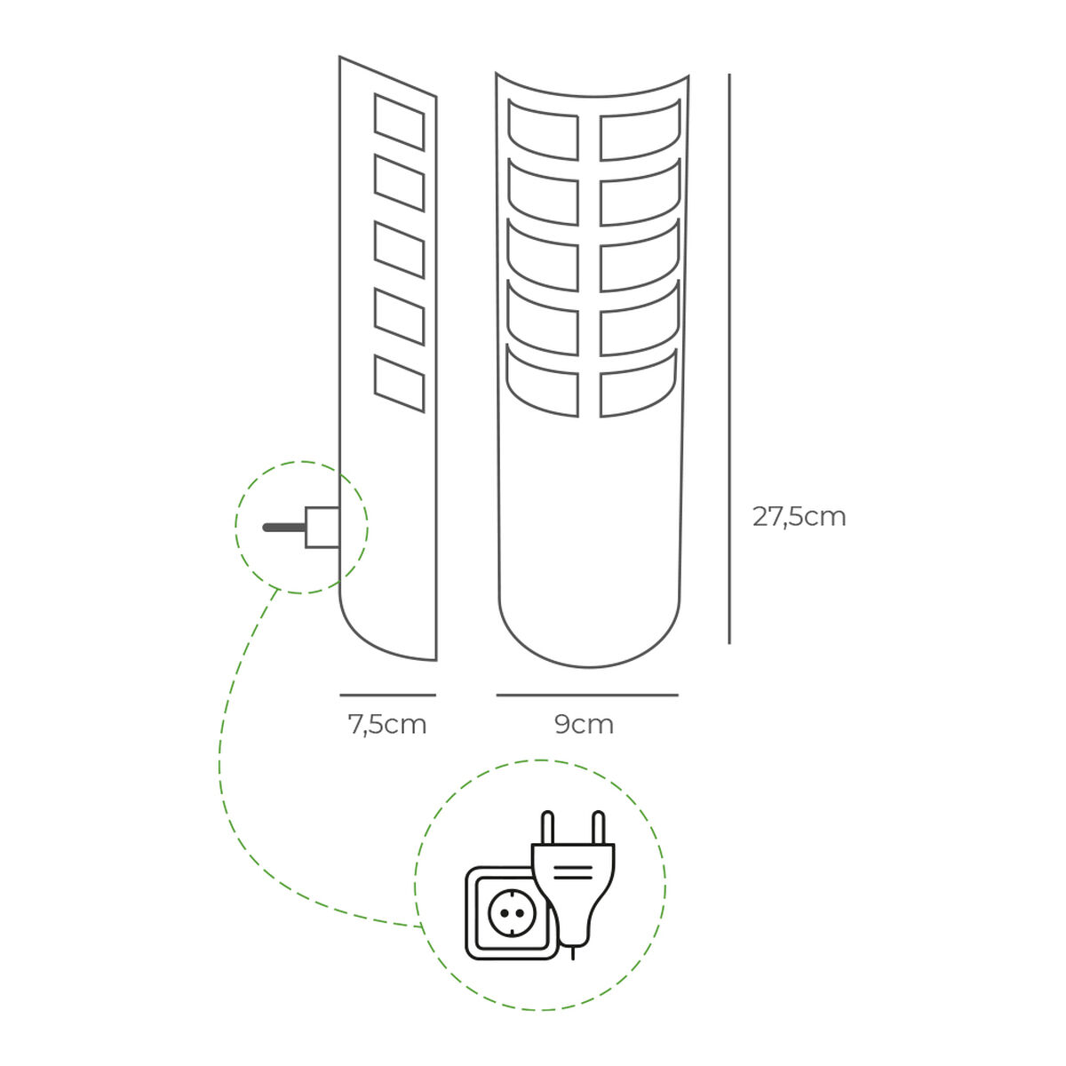 Mata insectos eléctrico EDM 06032 Blanco 9 W 9 x 7,5 x 27,5 cm