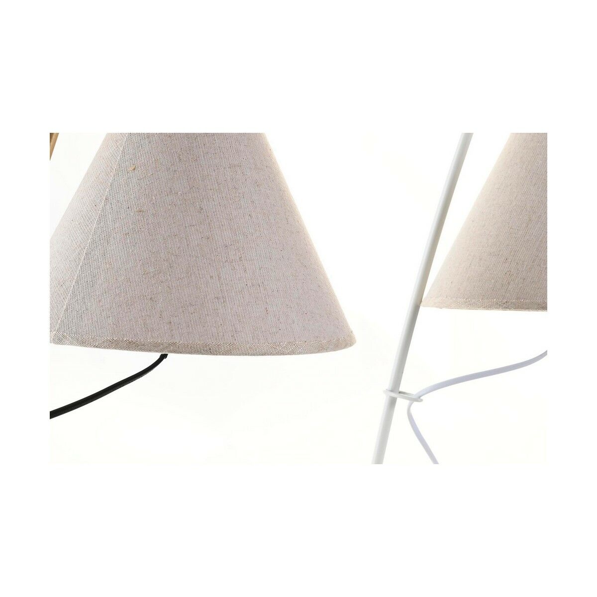 Lámpara de mesa DKD Home Decor Dorado Metal Lino Blanco 50 W Moderno (25 x 31 x 57 cm) (2 Unidades)