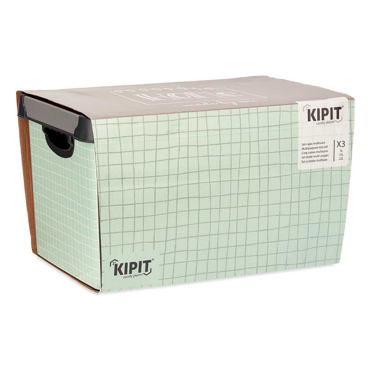 Set de Cajas Organizadoras Apilables Kipit Home Plástico Estampado