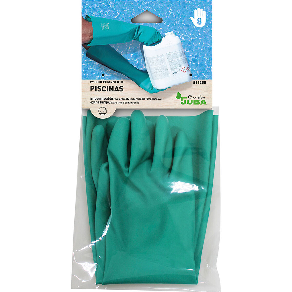 Guantes de Trabajo JUBA Verde Satinado Nitrilo Piscina