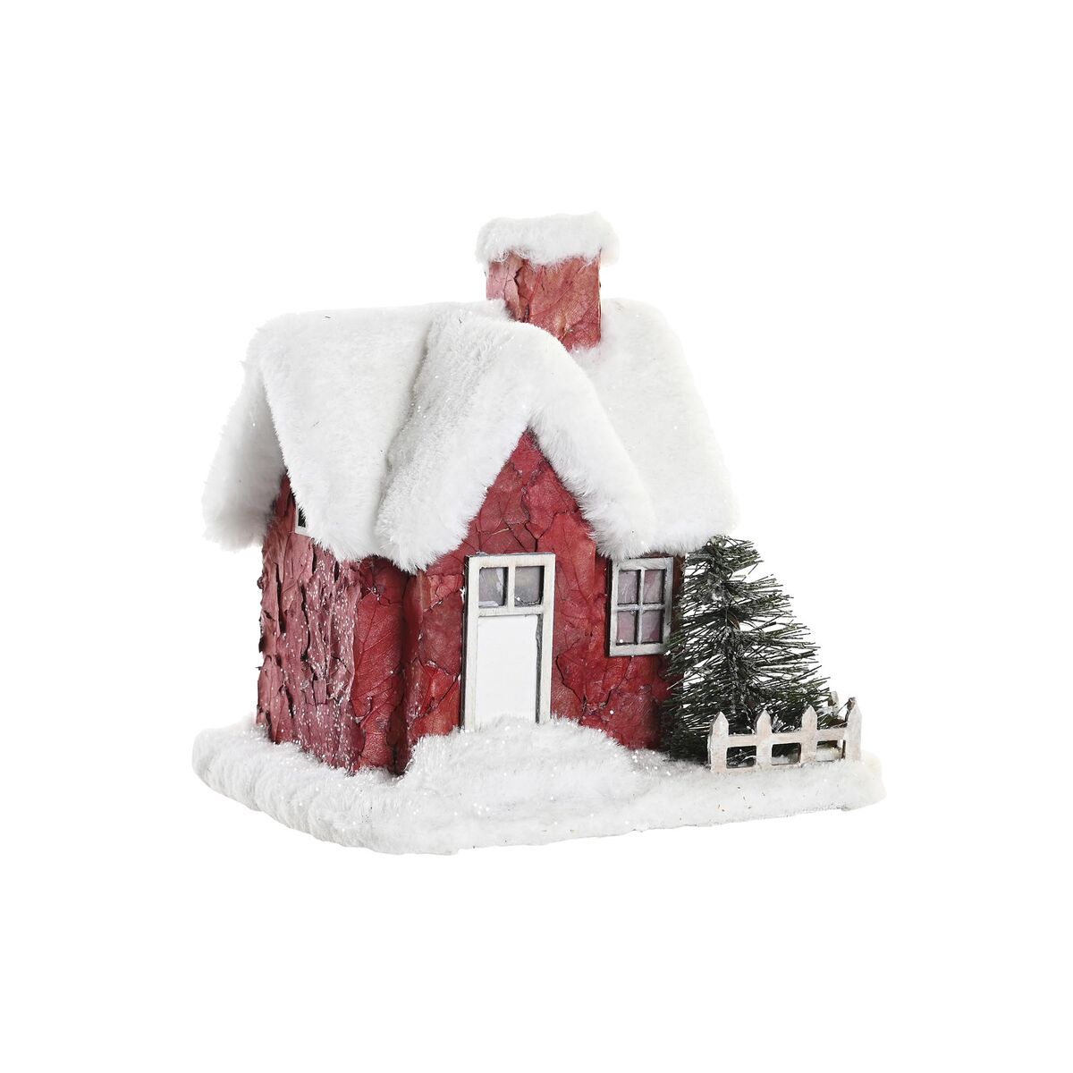 Casa de Miniatura DKD Home Decor Blanco Rojo 17 x 16,5 x 17 cm (2 Unidades)