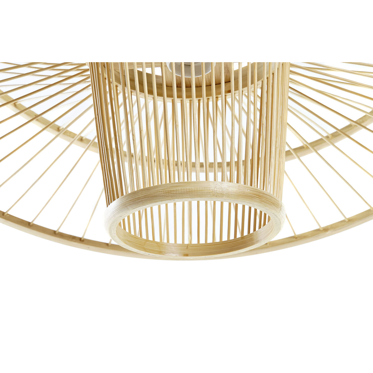 Lámpara de Techo DKD Home Decor Marrón Bambú 50 W 60 x 60 x 28 cm