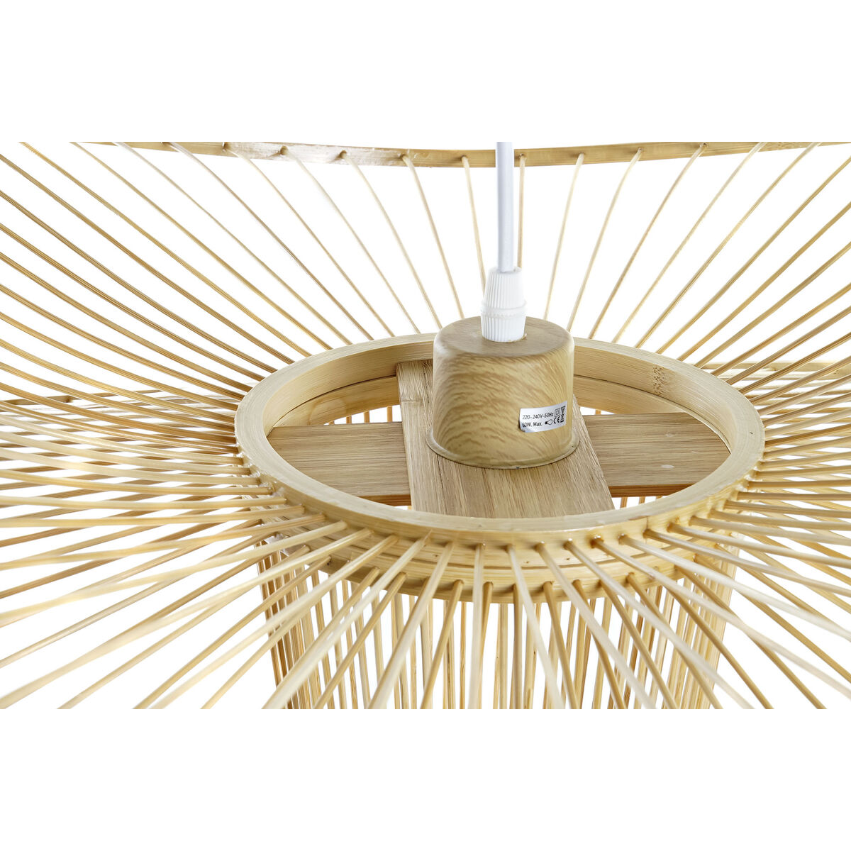 Lámpara de Techo DKD Home Decor Marrón Bambú 50 W 60 x 60 x 28 cm