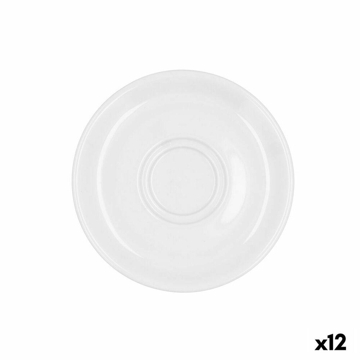 Plato Llano Bidasoa Glacial Café 100-180 ml Blanco Cerámica (12 Unidades) (Pack 12x)