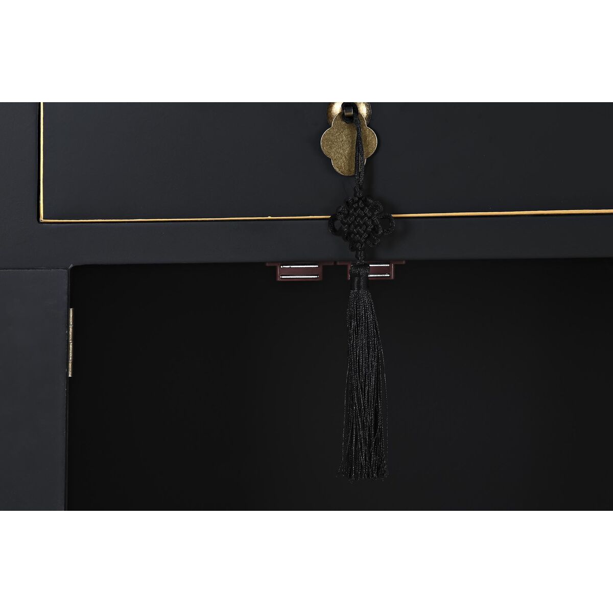 Mesita de Noche DKD Home Decor Blanco Negro Dorado Abeto Madera MDF 45 x 36 x 66 cm