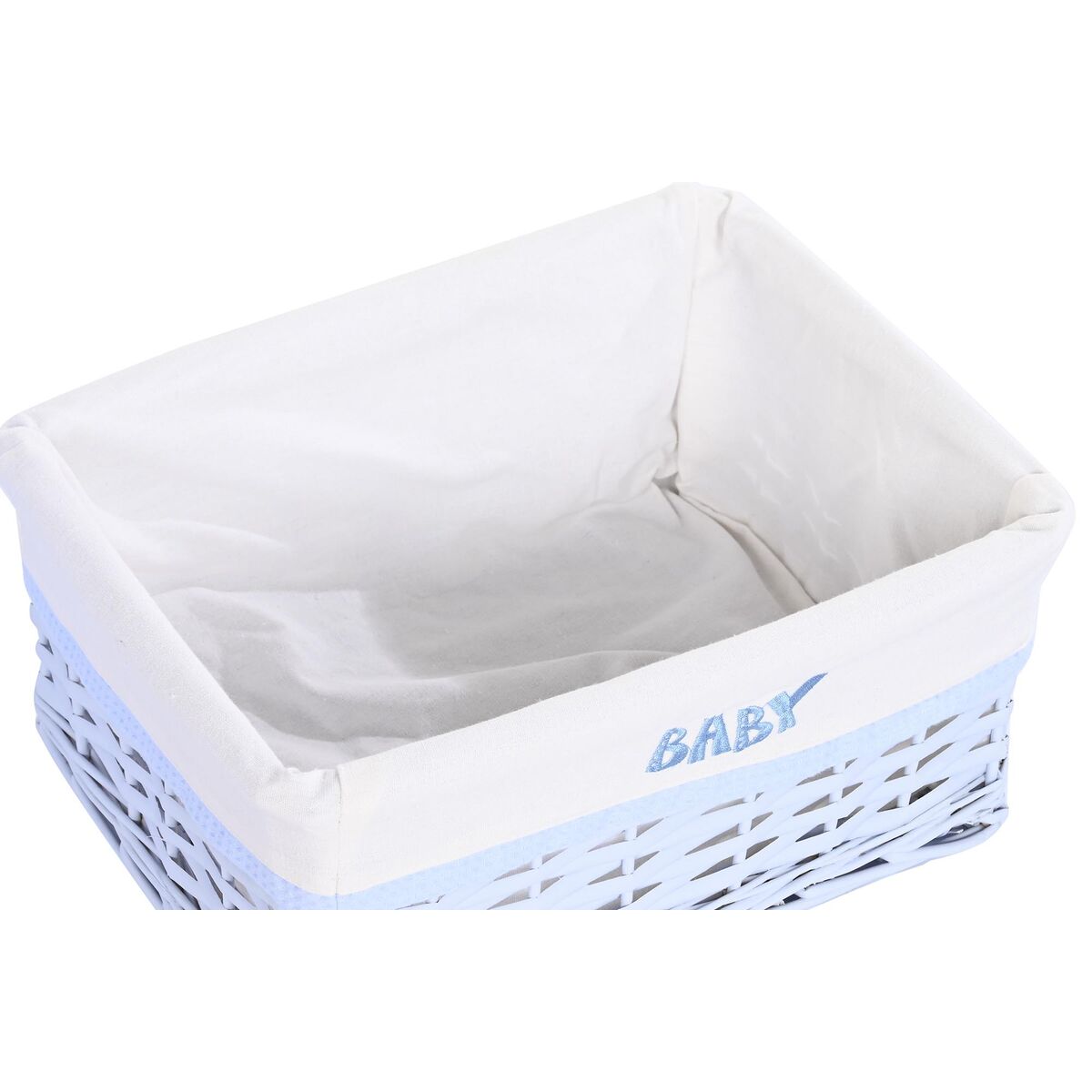 Juego de Cestos DKD Home Decor Azul Celeste Mimbre Infantil 44 x 34 x 56 cm 5 Piezas