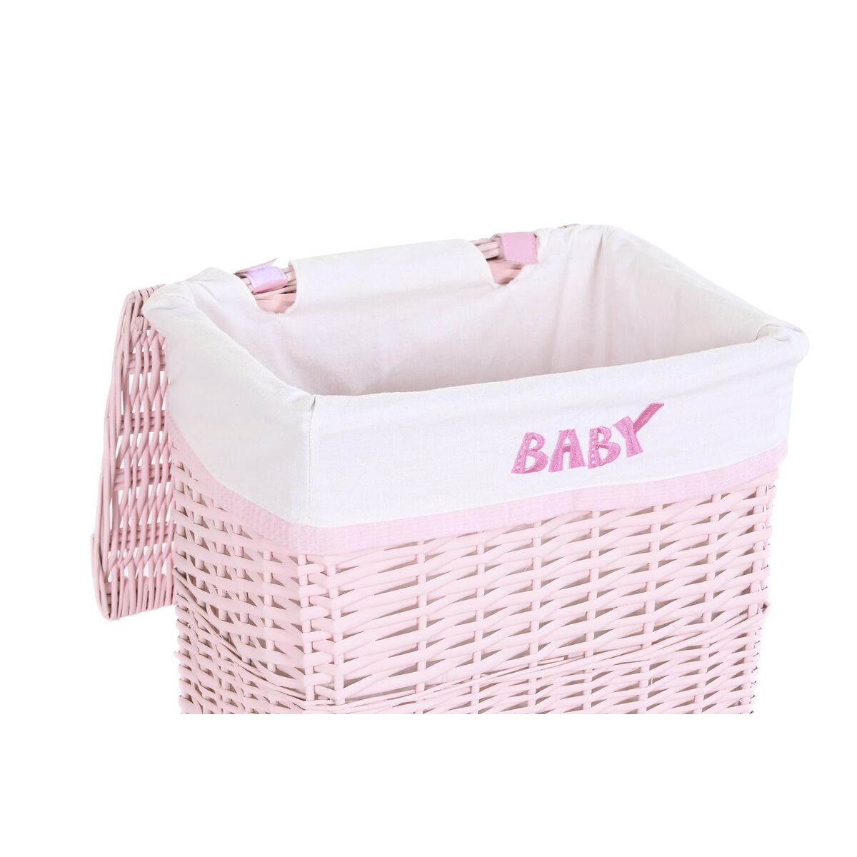 Cesto para la Ropa DKD Home Decor Rosa Mimbre Infantil 44 x 34 x 56 cm 5 Piezas