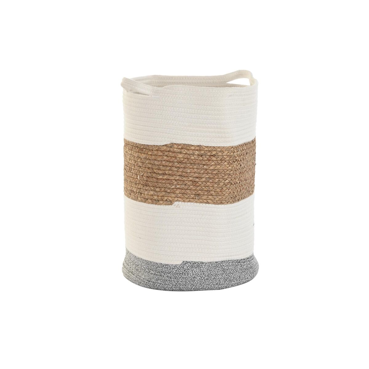 Cesta Decorativa DKD Home Decor Blanco Fibra natural