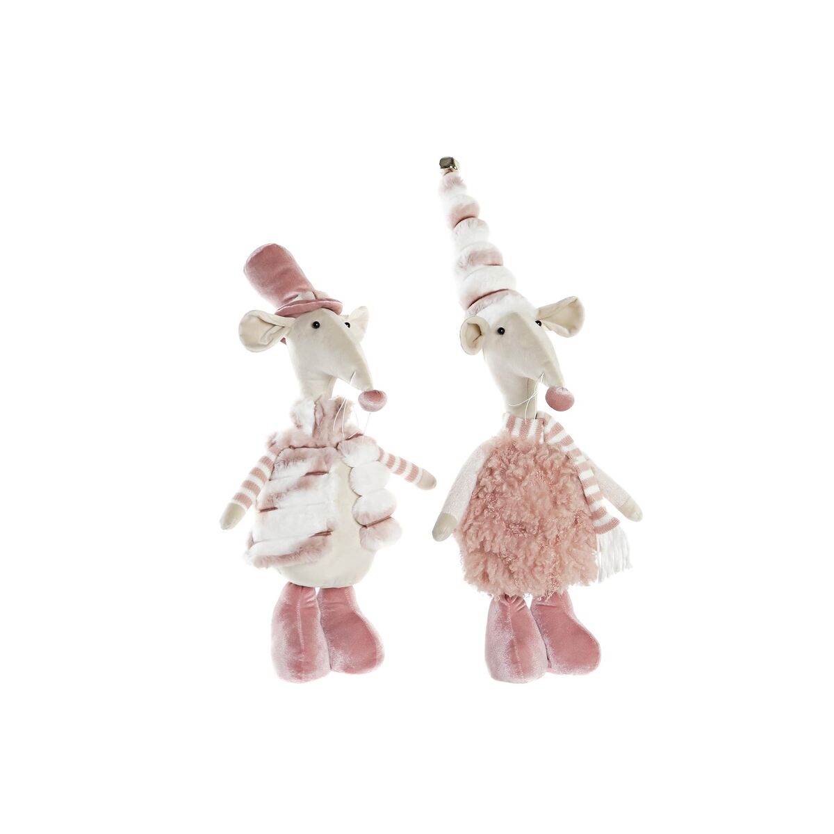 Figura Decorativa DKD Home Decor Rosa Ratón 16 x 11 x 55 cm (2 Unidades)