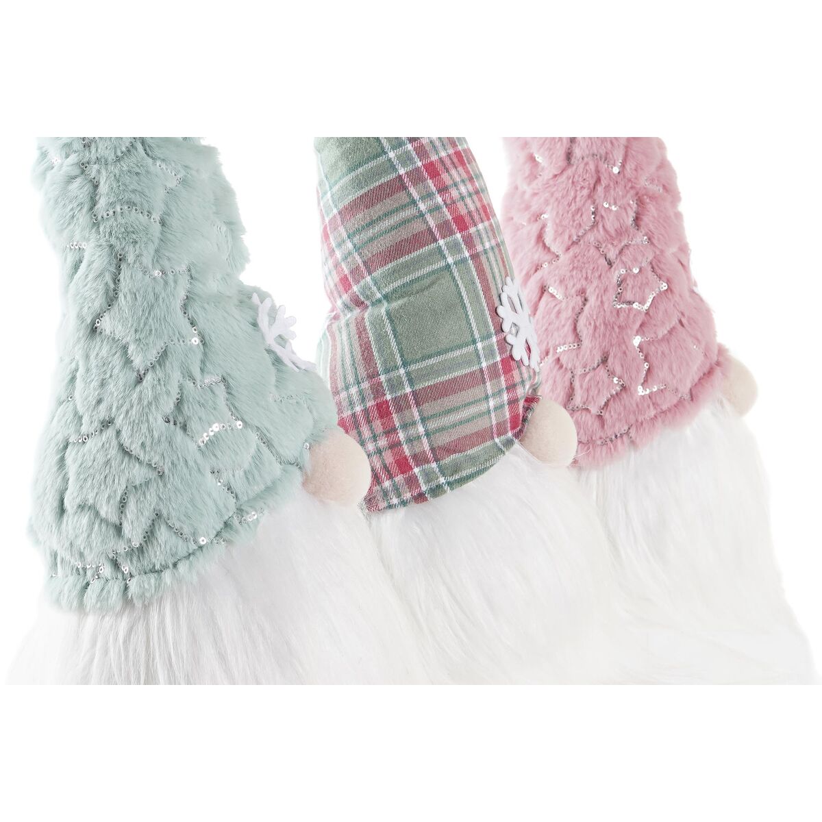 Papá Noel DKD Home Decor Rojo Verde Rosa Gnomo 17 x 16 x 54 cm (3 Unidades)